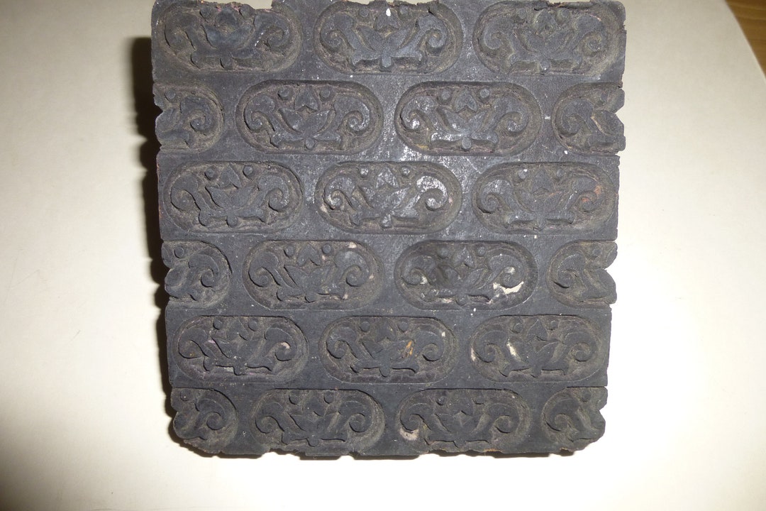 Carved Wood Pattern Maker for Wallpaper, Batik, Tile Making and More