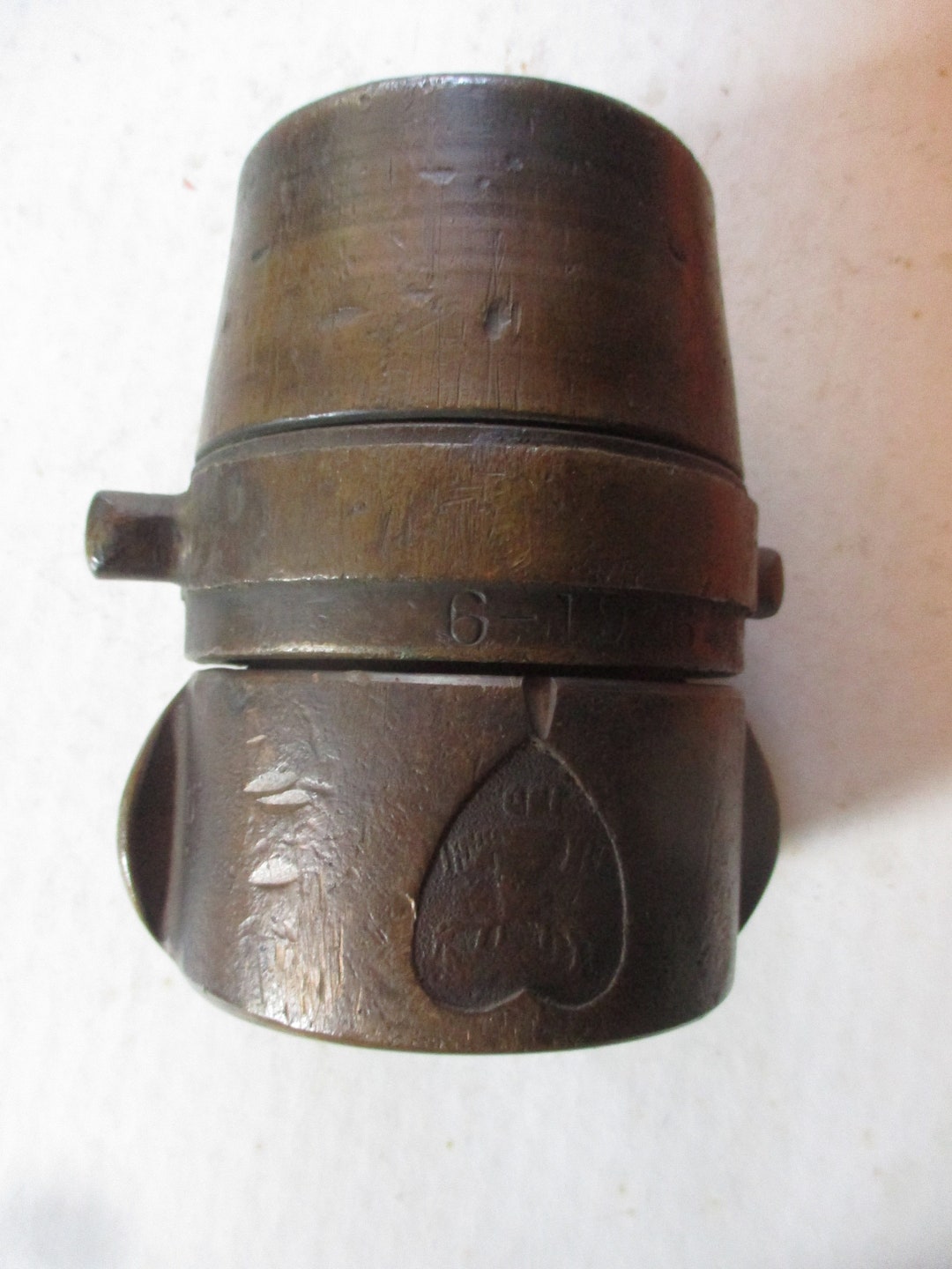Eureka Fire Hose Company Bronze 3 Hose End Caps Circa 1926 Elkhart