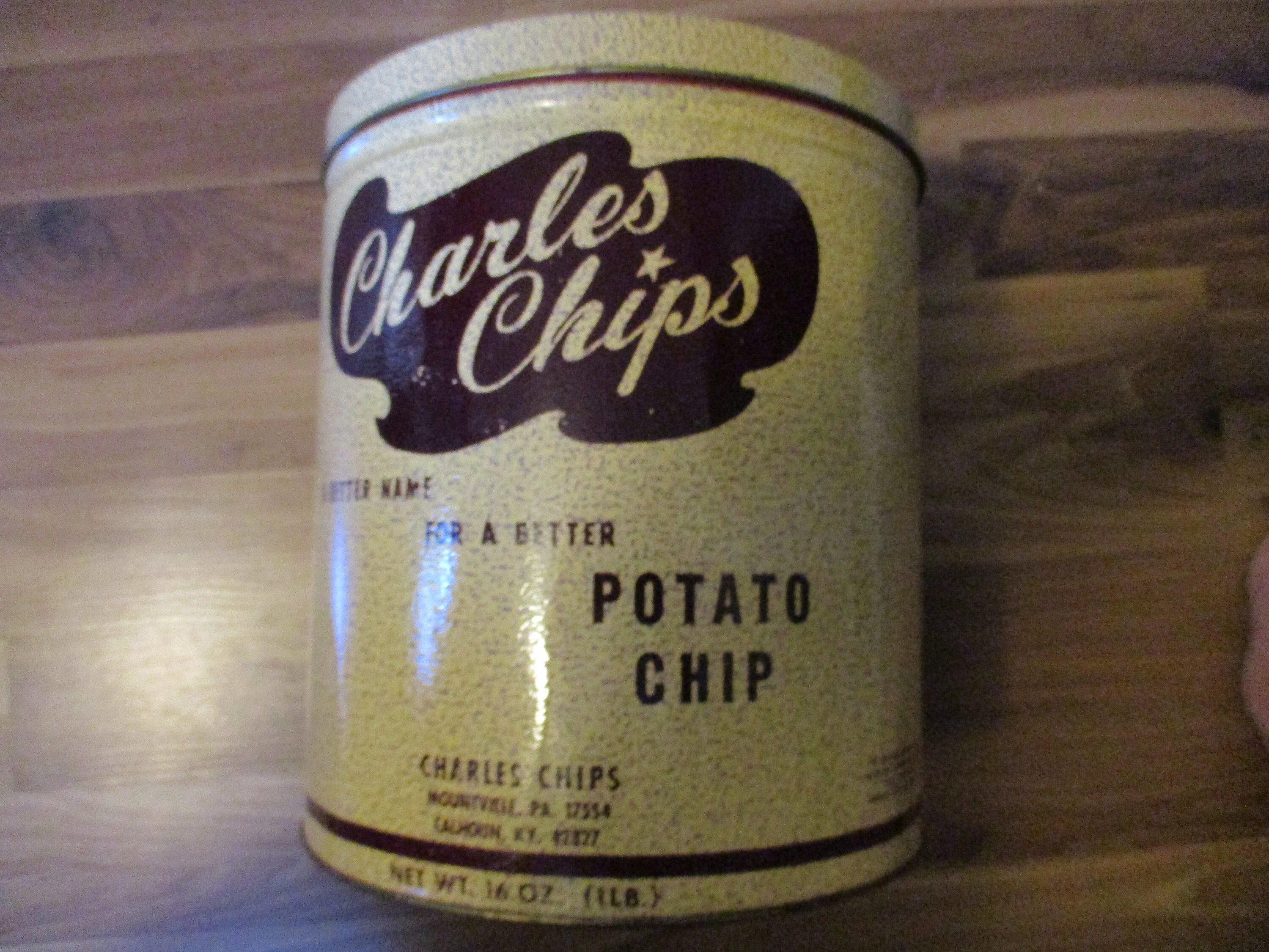 Charles Chips Tin 1960s vintage 1 LB Tin and advertising Etsy