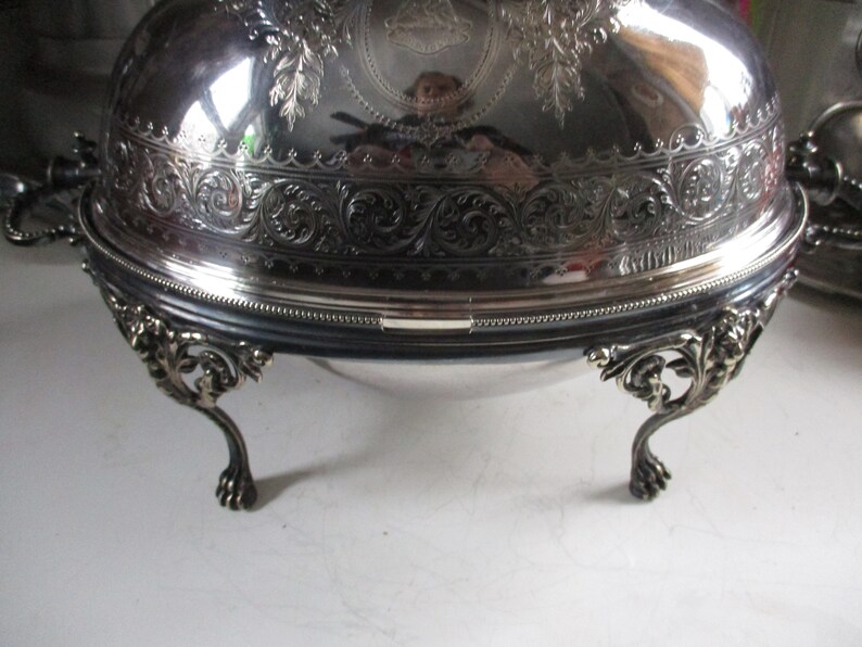 Antique Silverplate Cloche Large 3 Piece Form With Reynolds Etsy