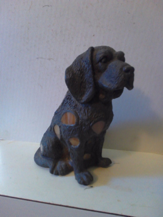Dog Shaped Stained Glass Figural Lamp SHADE 8 Tall Seated Labrador