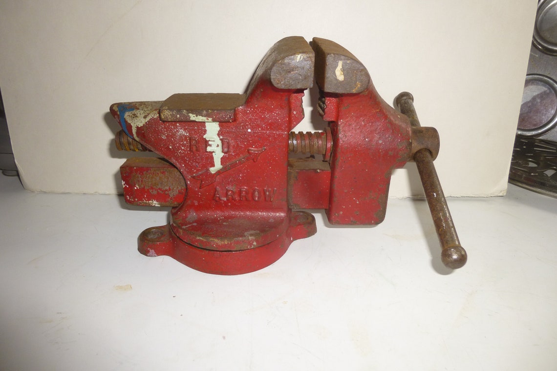 Vintage Tabletop Vise and Anvil Columbian Red Arrow Model Etsy