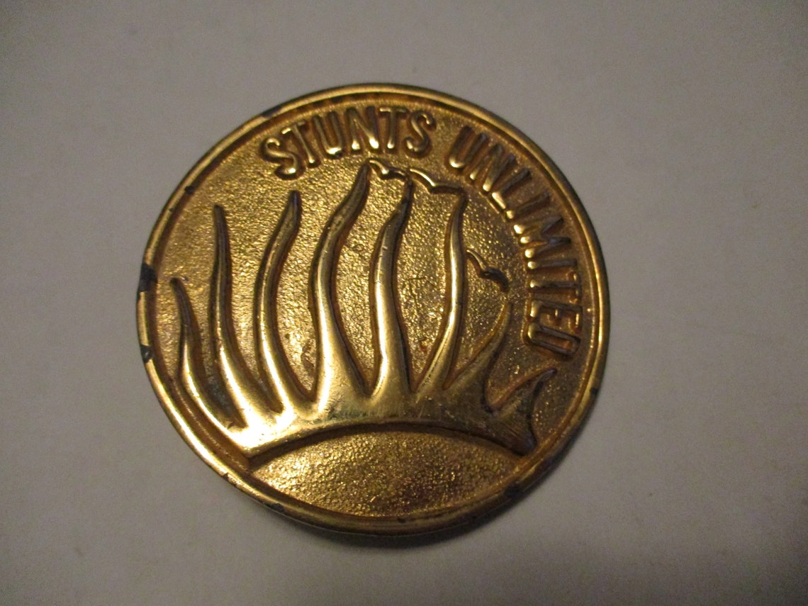 Stunts Unlimited belt buckle 1970s Al Shelton designed Etsy