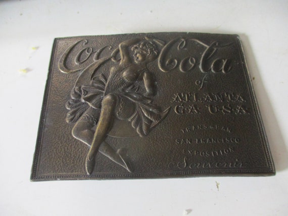 Coca-Cola Trans-Pan Exposition belt buckle - 3.6"… - image 2