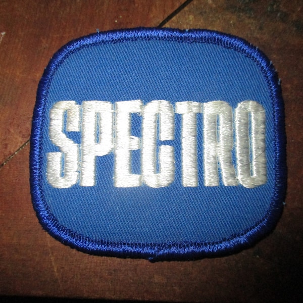 Spectro motor oil - vintage promo embroidered patch for pit crew and racers - 3" x 3.25" w 1.1" text