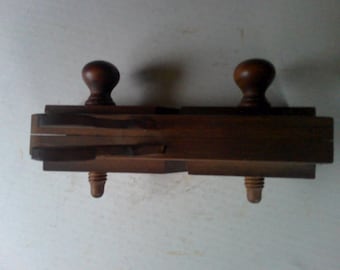 Antique Planer Chisel - rare and unusual hand made DOUBLE wood plane -holds 2 blades at once for parallel lines - blades missing