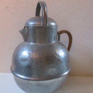 Guernsey Creamer English Craftsman Style 24 oz. hammered pewter milk jug bottle - Unusual Antique Hand Made Form - by Marion Pewter