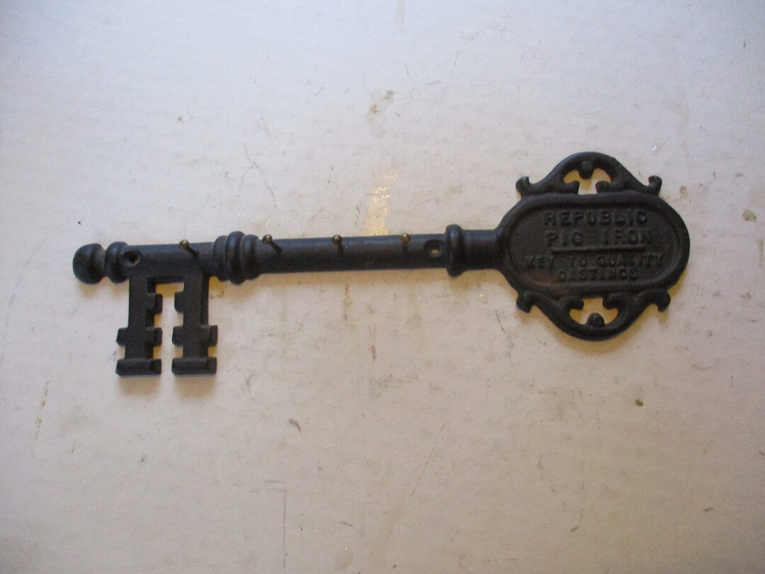 Republic Iron and Steel Promo Key Hook Antique Cast Iron Pig Iron Promo