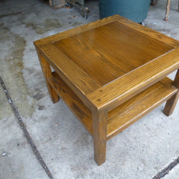 Funky Hibachi style corner or side table with removable wood top and removable lower shelf allowing for multiple forms