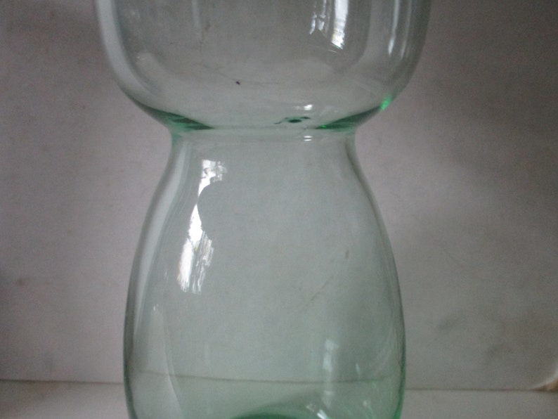Glass Hyacinth Bulb Forcing Vase Green Glass Form With Upper Etsy