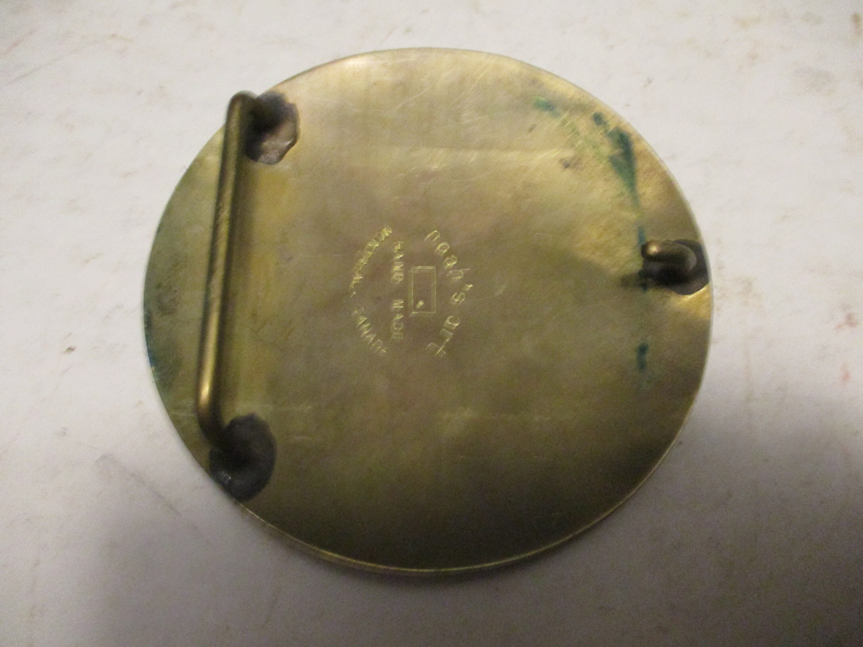 Noah’s Art Montreal Brass Handmade Maple Leaf Buckle with Black Leather Belt 36 Leather Belt Anto Solid Brass main image 3