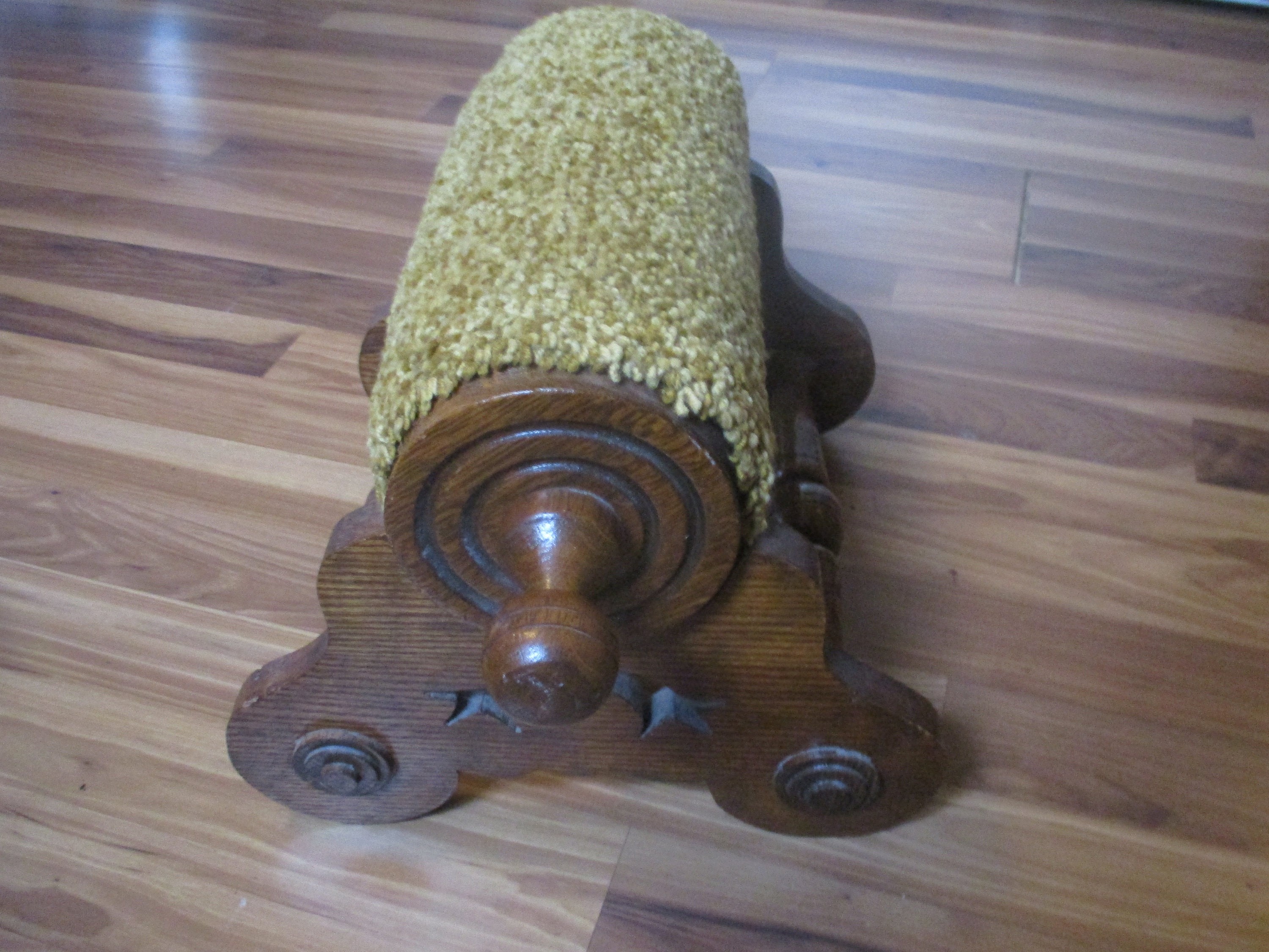 Rolling Pin Footstool Antique 2 Piece Padded Form Designed for