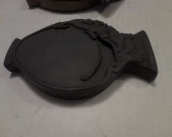 Calligraphy Inkstone and fitted box - Dragon carved stone tray for grinding ink in custom storage box - 6.25" x 4.1" x .9" thick stone