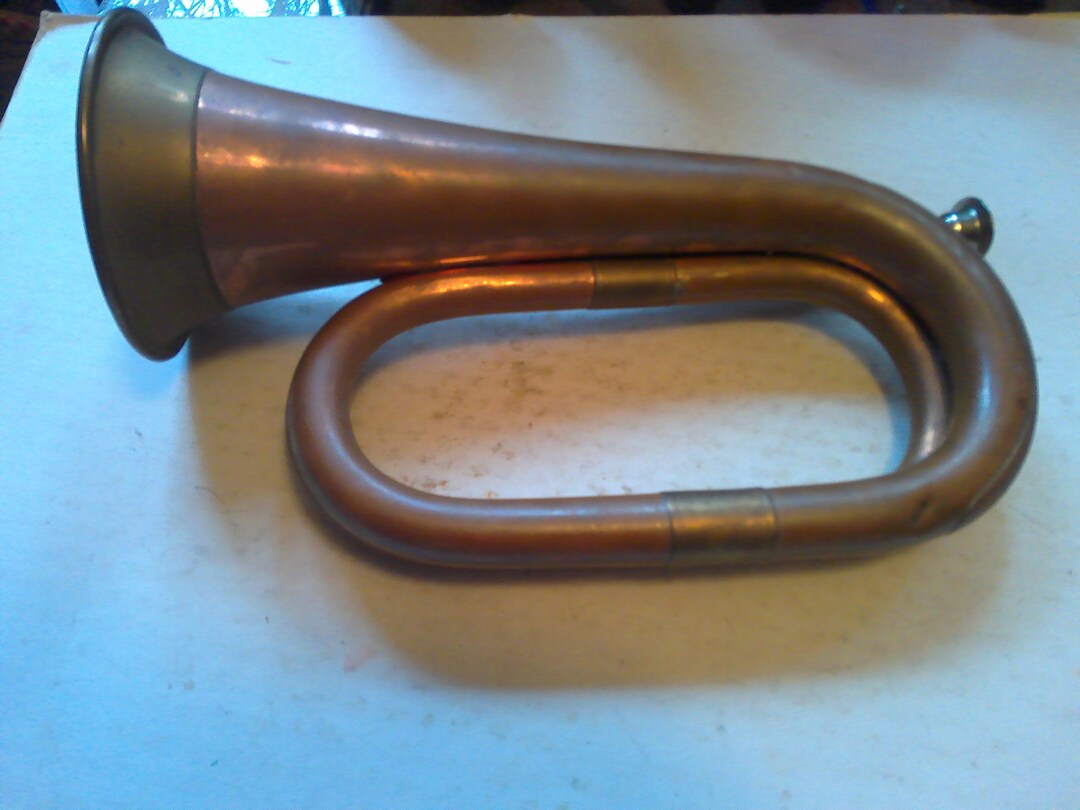 Antique Brass Bugle CSA Style Working Brass Repro of Civil War Era ...