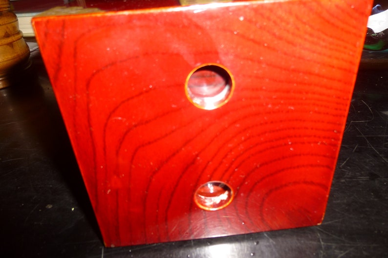Excellent Condition Enamel and Brass Decor on Lacquered Rosewood Korean Folding Form with 4 Drawers Ornate Jewelry Box