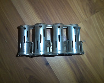 McGill(?) High Speed Changer - Vintage Belt Mounted 4 slot coin machine for making change - great bank for penny, nickel, dime and quarters