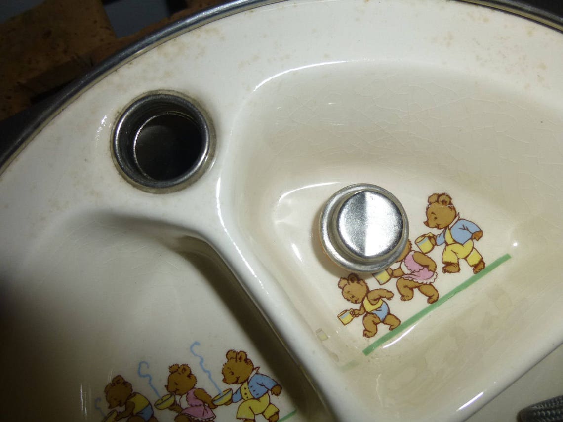 Vintage Excello Heated Baby Dish 3 Section Ceramic Bowl With Etsy