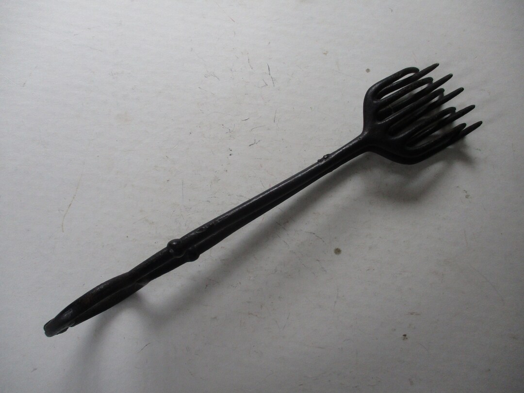 Cast Iron Coal Tongs 13 Long Fun Functional Antique Form in Great Condition Great Functional 2.5