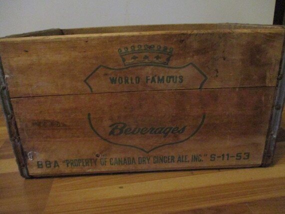 Canada Dry Ginger Ale Antique Wood Crate - 1953 Canada Dry