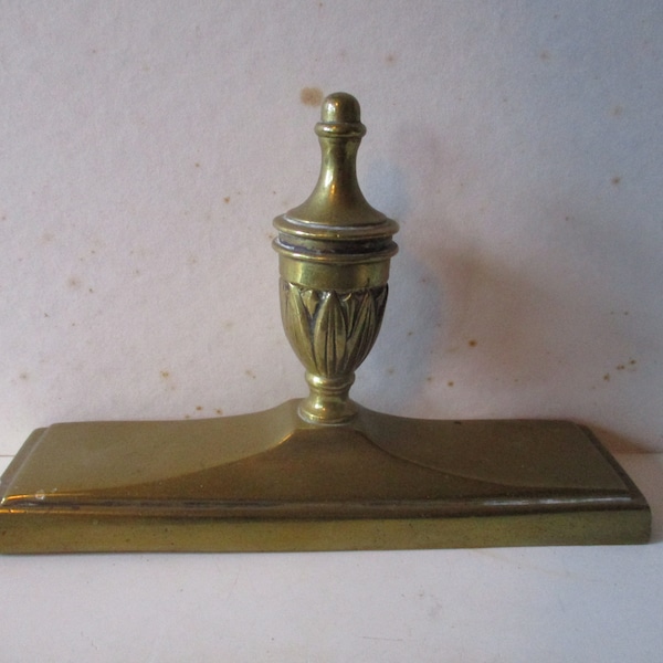 Brass Urn shaped finial decor piece = 7.25" x 2" x 4.25" high - vintage accent or decorative piece for indoors or out