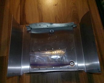 Wall Mounted Key Cabinet - MCM form w swing doors holds 12 pegs -10" x 9.25" x 2.5"  -great for entryway or garage