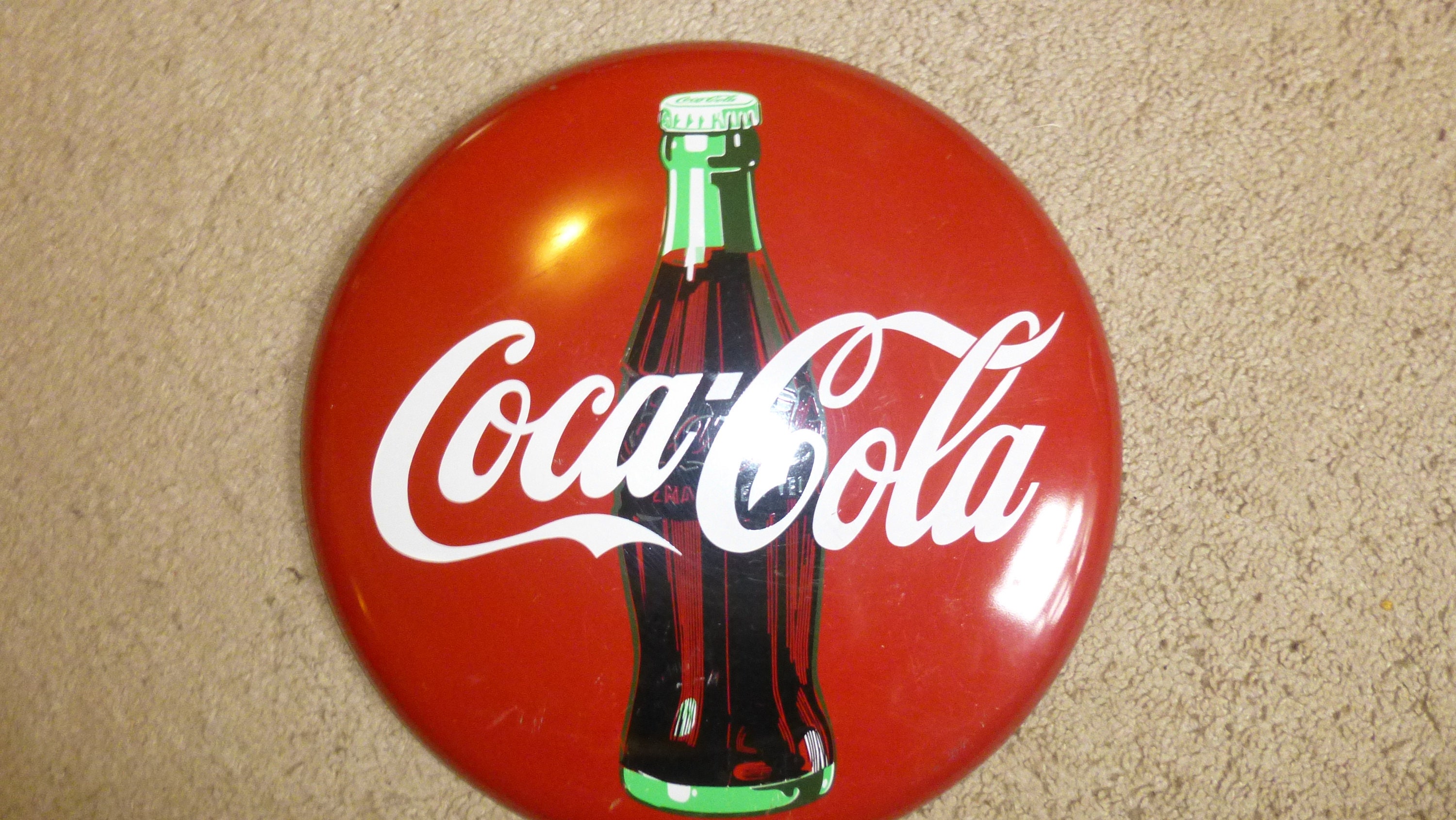1990 Coca-cola Tacker Type Sign Repro - Official Coke