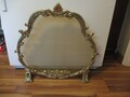 Brass Fireplace Screen - Rococo or Hollywood Regency 24" high x 25" w. x 3.5" deep - easily upcycles to window screen or table divider