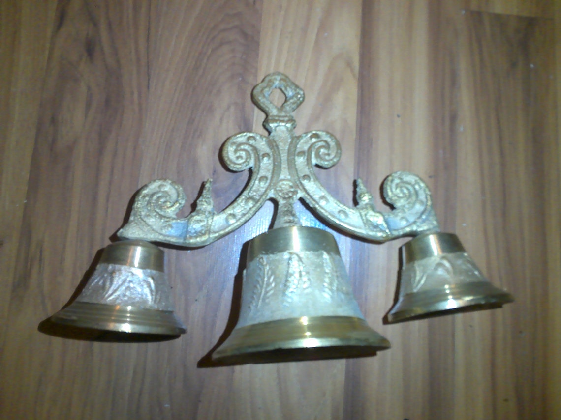Antique Catholic Processional Bell - Unusual, Ornate and Rare 4
