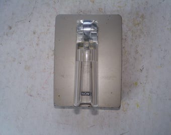 Sony A-16 Microphone Table Stand - vintage desk or tabletop tilt form w clear lucite holder - 4.25" x 3.25" x 4.5" high