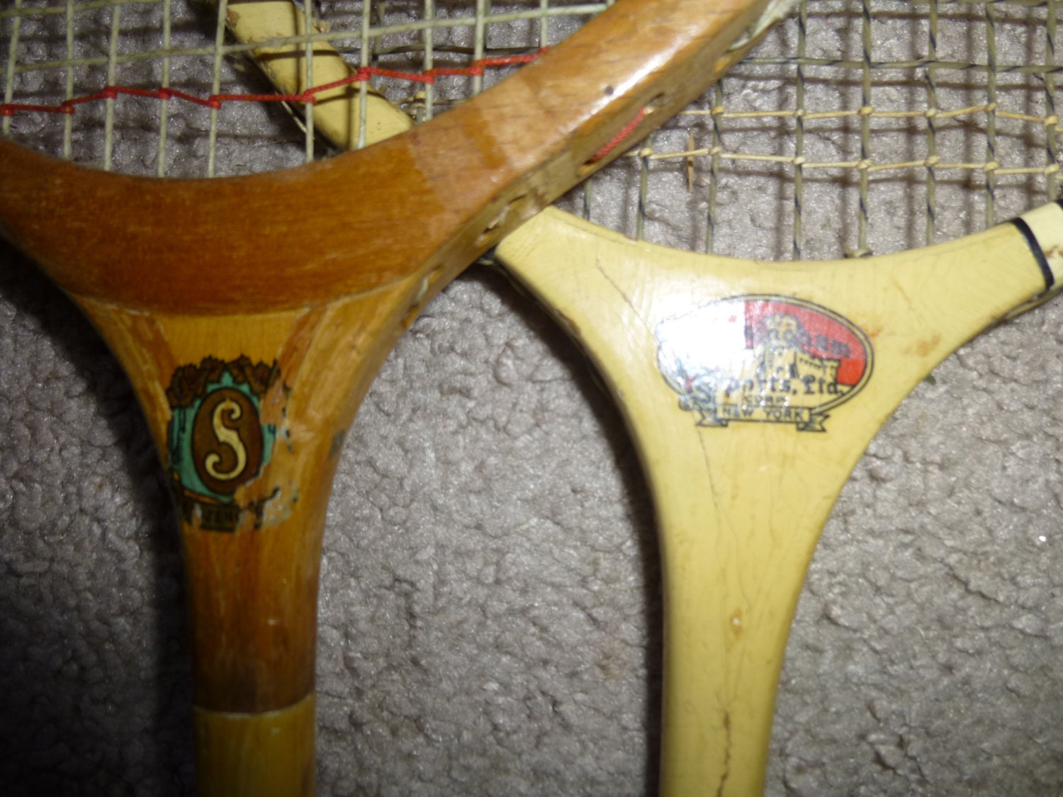 Antique Badminton rackets Set of 2 by Slazengers of Canada Etsy