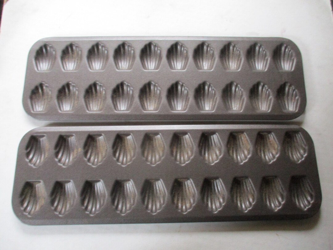 Madeleine or Madeline Trays 2 Vintage Biscuit or Cookie Molds Make 20