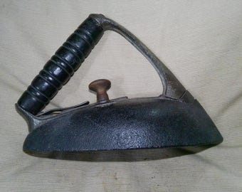 Sad Laundry Iron - antique slant handle 2 piece form - great bookend, doorstop etc. 7.25" x 3.5" 5.5" high