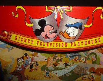 Disney Television Playhouse - Vintage Litho Tin Toy- Stage and Backstage tin only - no players or parts