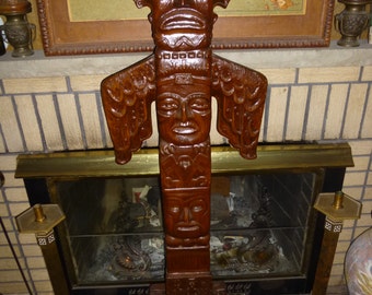Terrific Tall Totem Pole - Unusual commercial resin form with amazing relief details - doubles as clothing valet