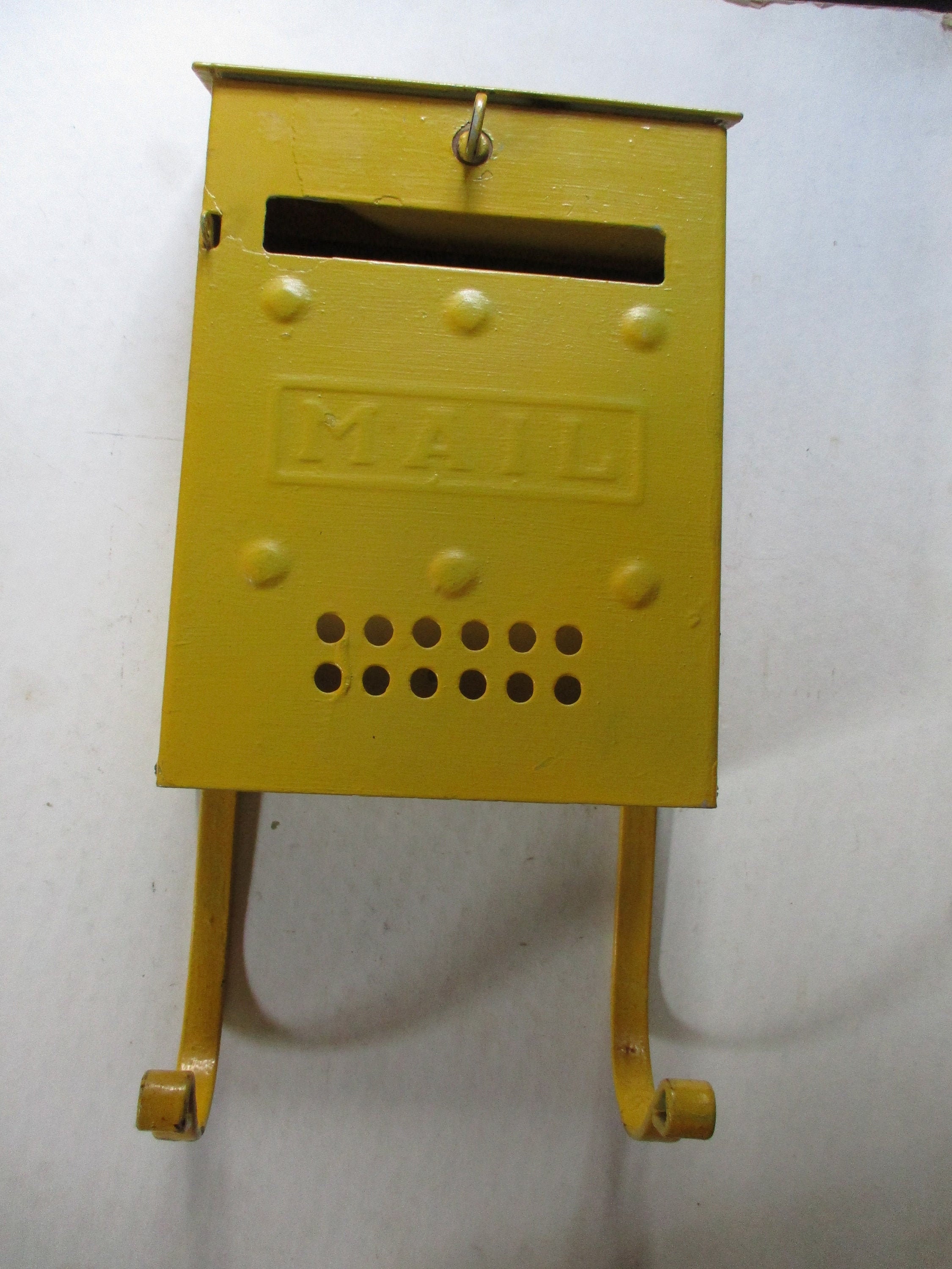 Vintage wall mounted cast iron mailbox with hinged lid and Etsy