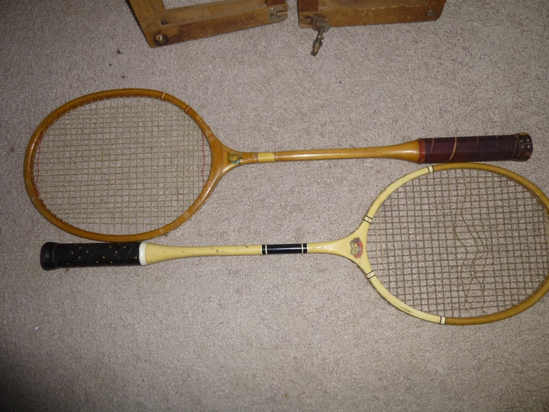 Antique Badminton Rackets Set of 2 by Slazengers of Canada Etsy