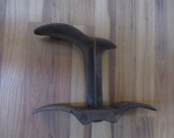 O-M-F cast iron Cobblers and Shoemakers Anvil Set - Base and 2 way shoe shaped anvil - Very Rare for use or decor