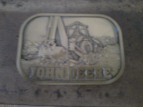 John Deere Backhoe Tractor Belt Buckle - 1983 Dee… - image 1
