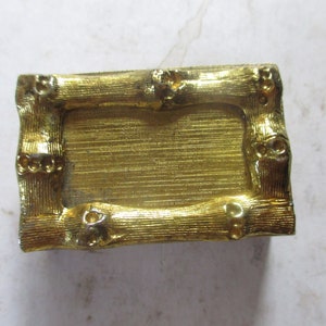 Hollywood Regency Goldplated Brass Bamboo Matchbox Holder - rare machined brass match carrier - stylish functional form