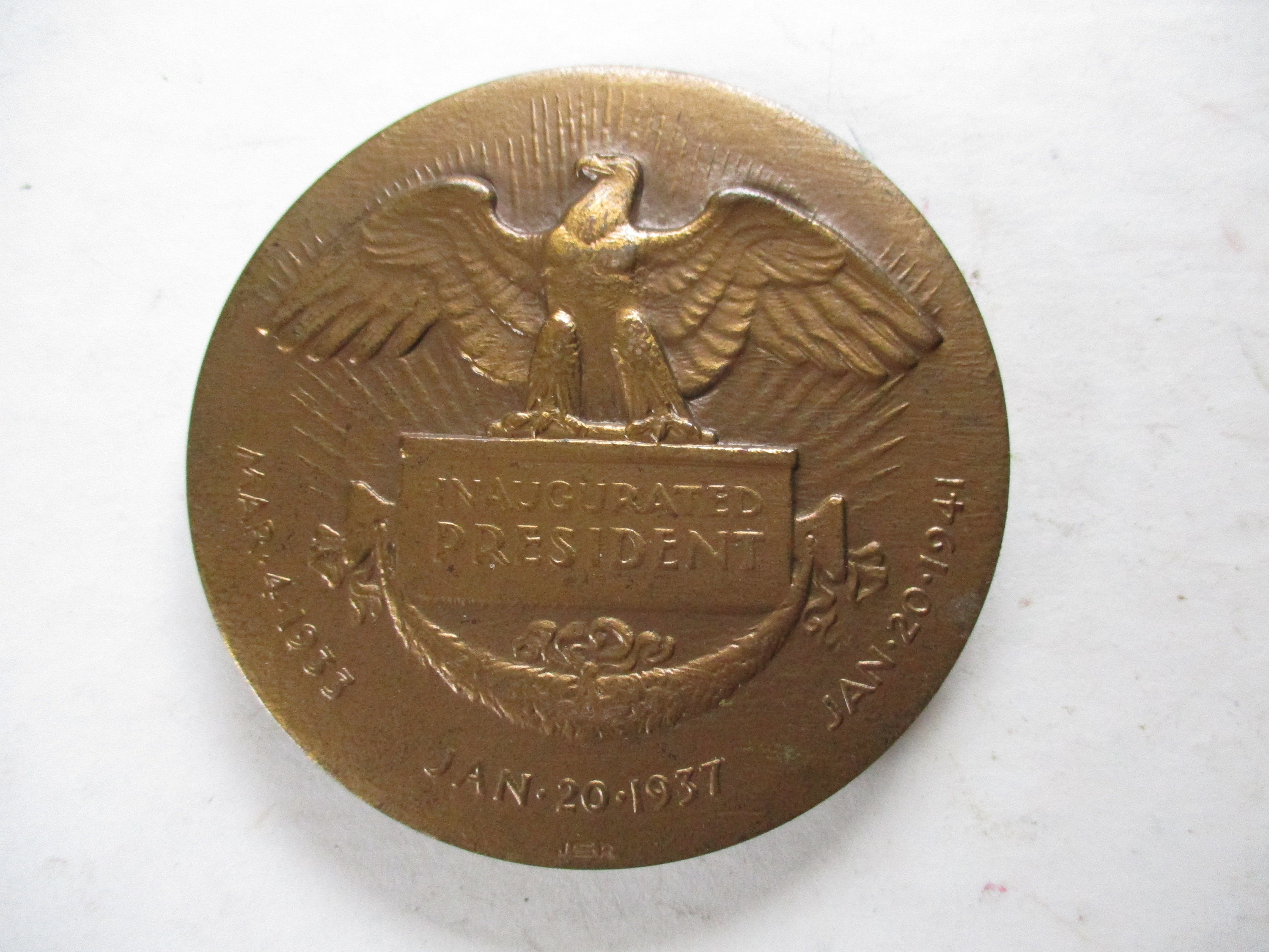 1941 FDR Presidential Inauguration Bronze Medallion - 3rd term form during  WW2 - VERY RARE - 3\, image size:3000x2250