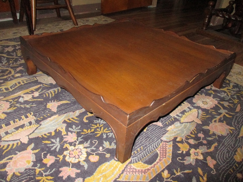 Great functional decor for home or office Rail edge Mid-Century Modern Ottoman or Low Table by Meldan 23.5 square form 6.5 high