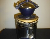 Italian Coffee Grinder Decorated Coffee Bean Canister - Rare Fun Form by Danesi Caffe of Rome.