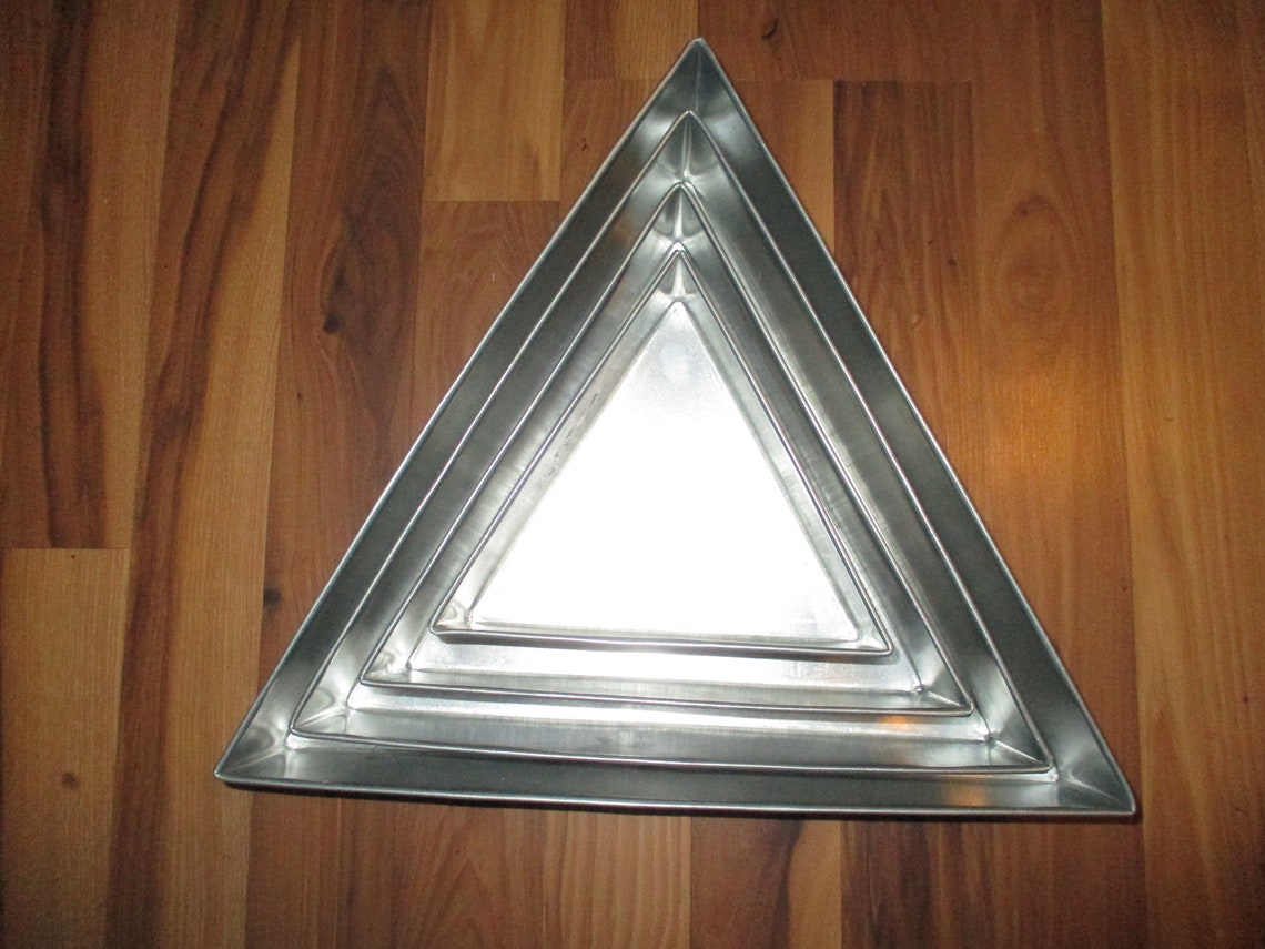 Euro Tin cake pan set triangle nesting 4 pan set for pyramid Etsy