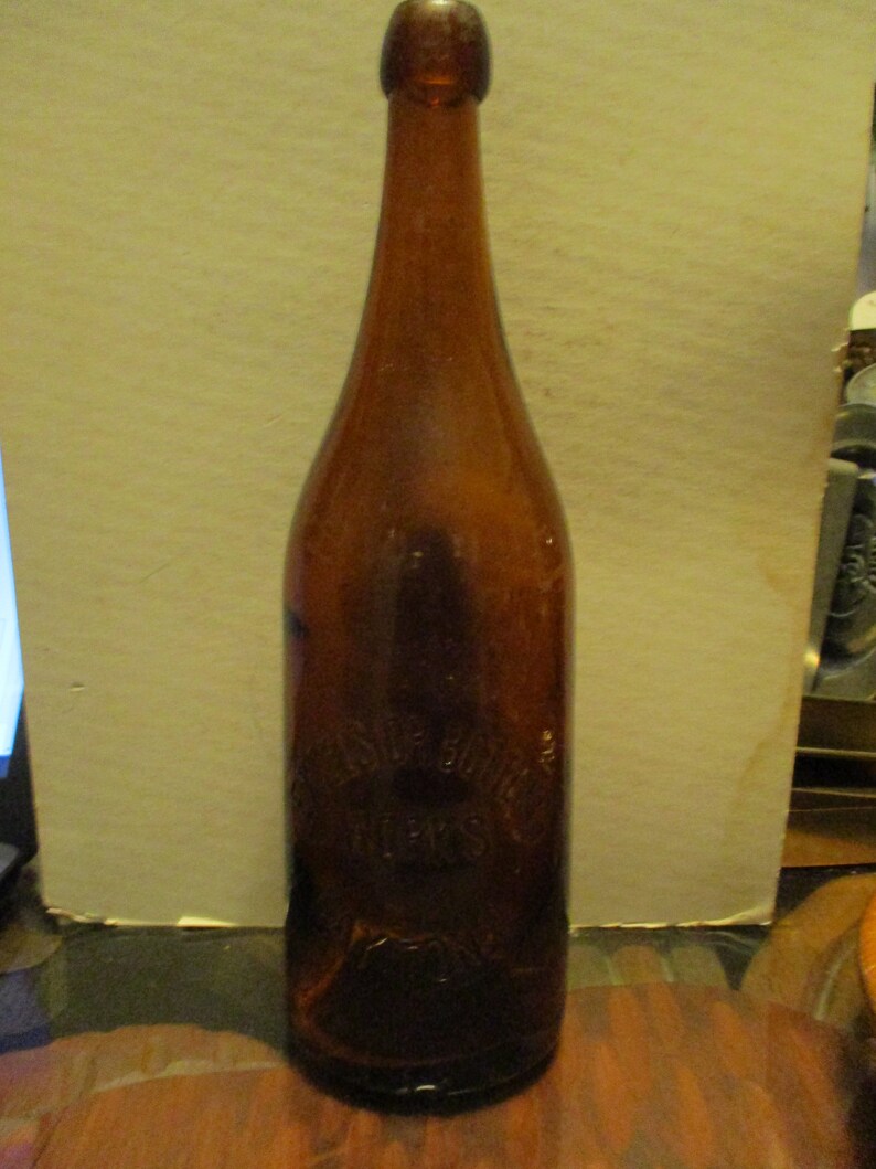 Antique Midwestern Beer Bottles 3 Quart amber and clear Etsy