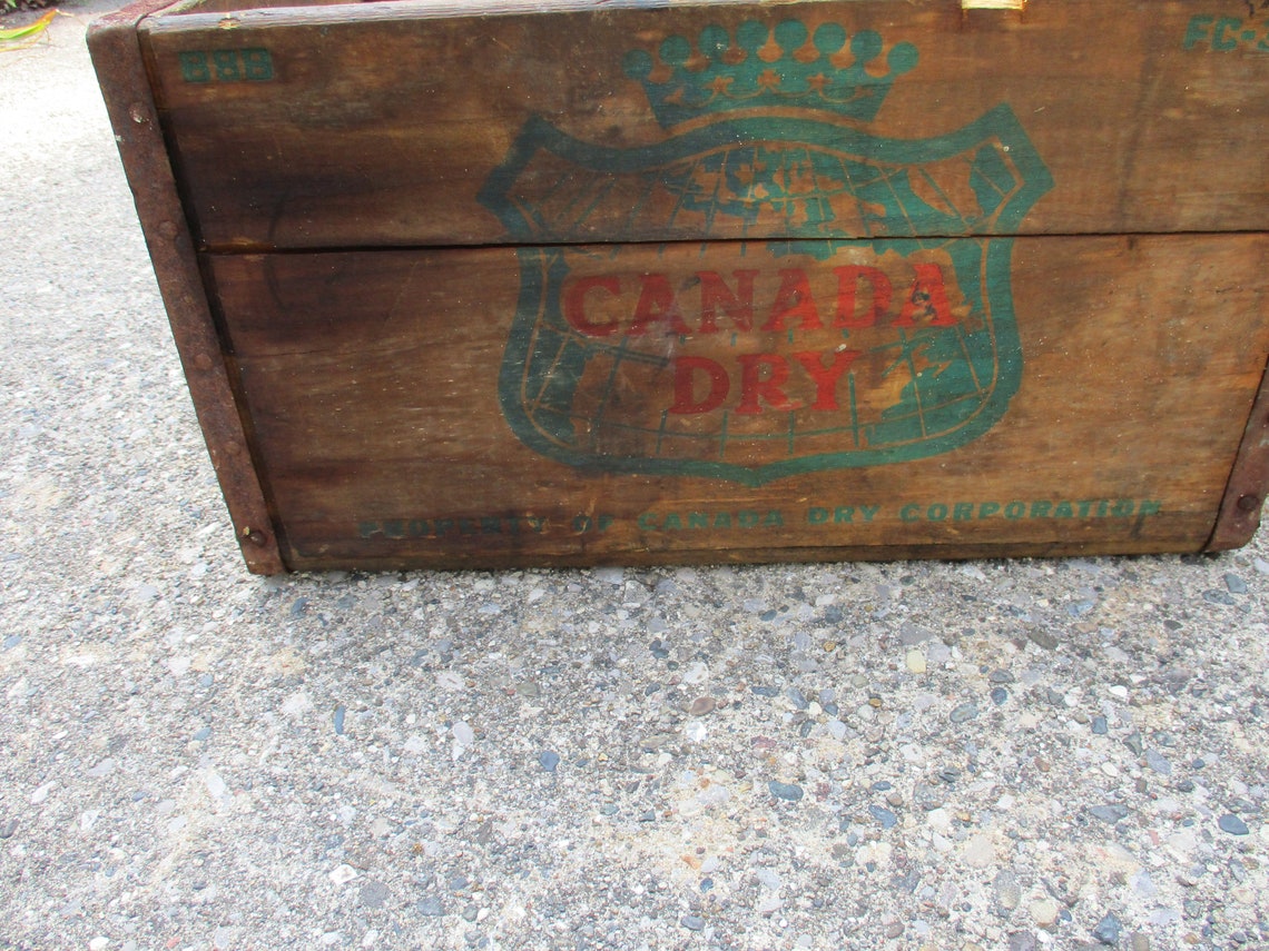 Canada Dry Ginger Ale Antique Wood Crate 1960s Tall form Etsy