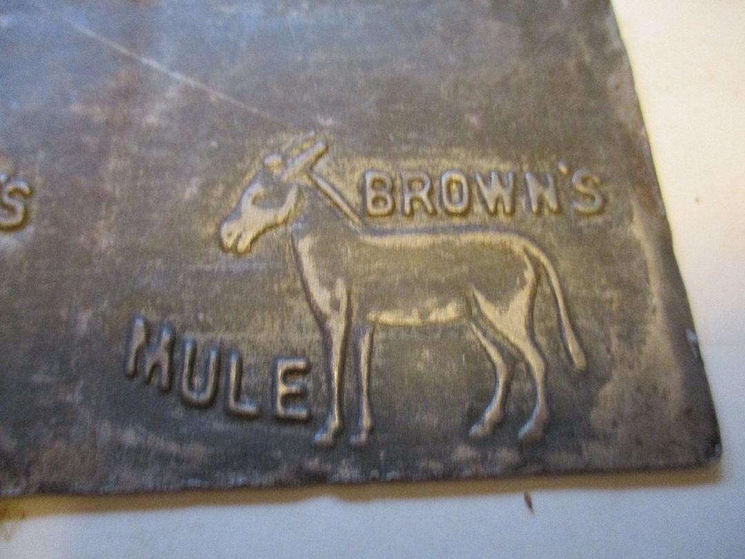 brown mule chewing tobacco Brown's Plug Advertising Stamp - 12