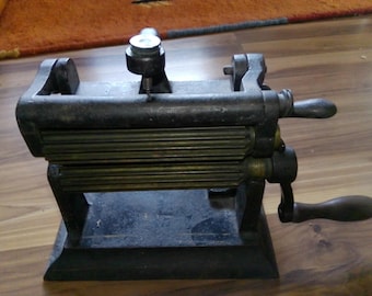 Gorgeous Set of 19th Century Cast Iron Seamstress/Tailor Machines - Defiance Button Machine Co Pinker and Crown Crimper