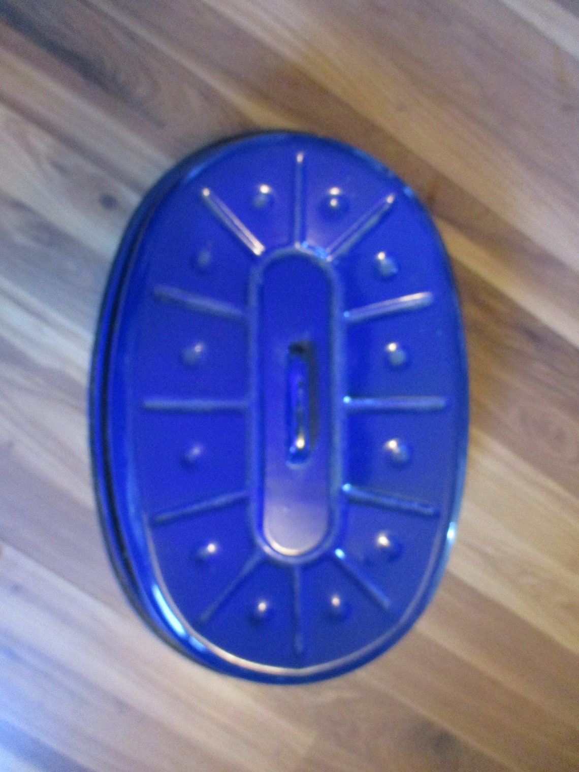 Blue Enamel Roasting Pan and Lid W/ Inner Grate Fun Etsy