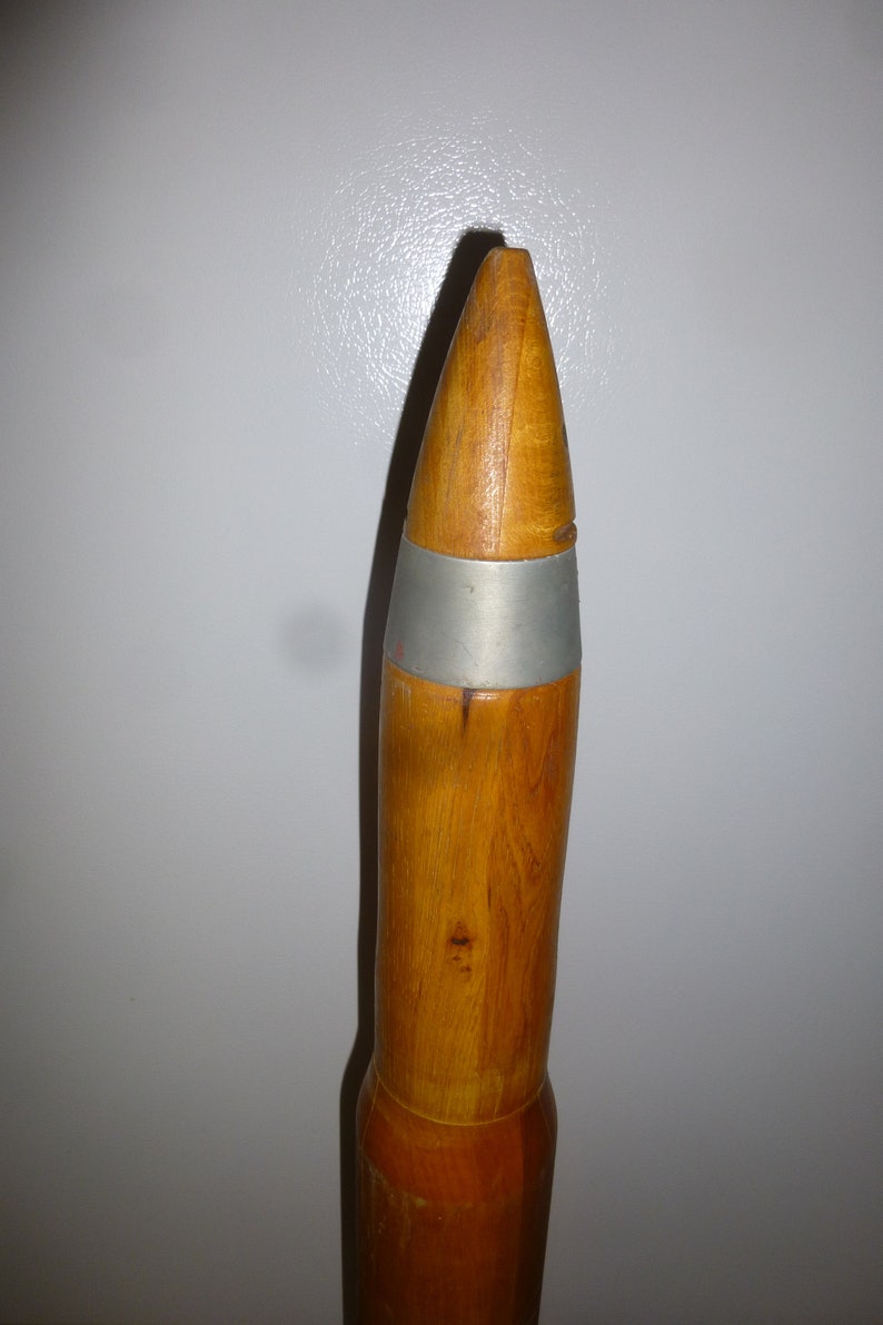 WW2 Artillery Round 1944 Wood and Steel Practice Shell for Etsy
