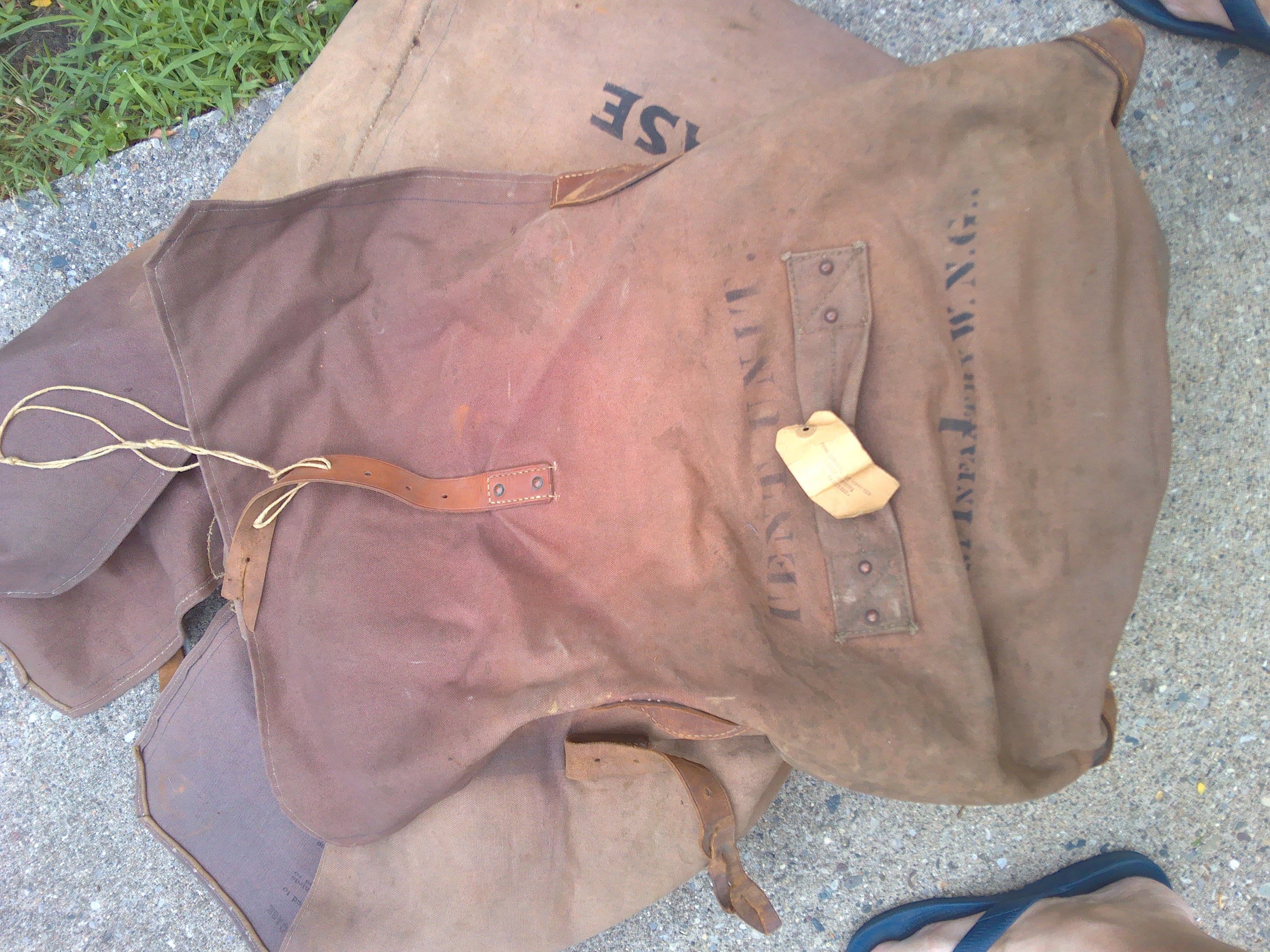 1964年製 AMEDD HOSPITAL LINENS SMALL CASE WW1 Era US Army Medical Department Bedding Case - Leather